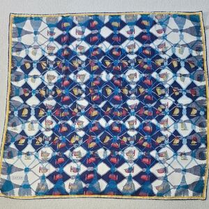 Safari Blue and White Patterned Scarf